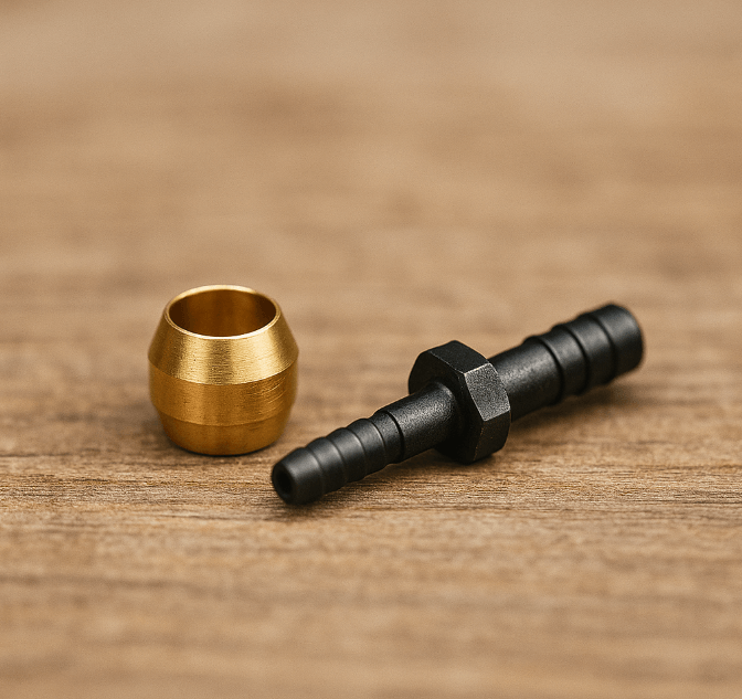 E-Bike Hydraulic Brake Problems: Why Your Lever Feels Soft and How to Fix It 3 New olive and barb fittings for e-bike brake hose.