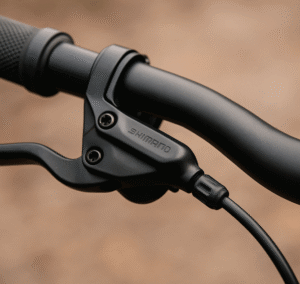E-bike hydraulic brake lever with spongy feel.