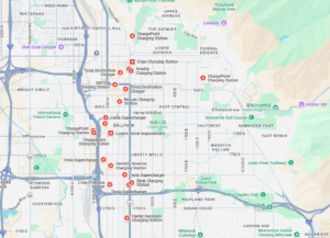 Map showing public e-bike charging locations across Salt Lake City.