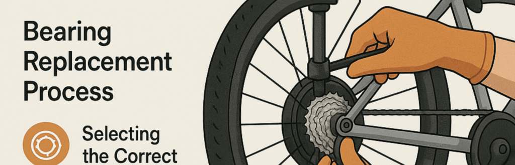 Replacing electric bike bearings using proper tools like a puller and press.